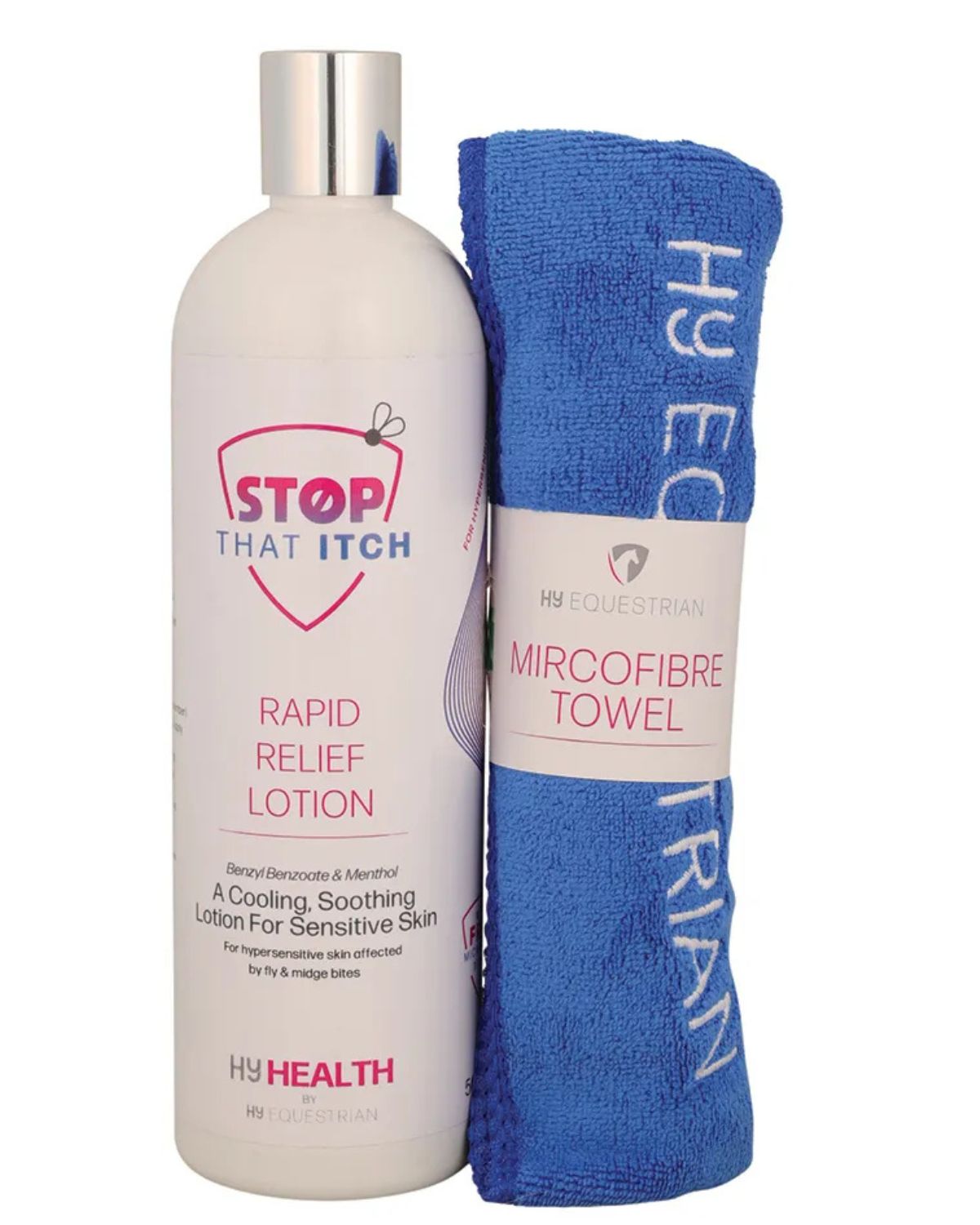 HyHEALTH STOP THAT ITCH! Rapid Relief Lotion with Microfibre Towel by Hy Equestrian - First Aid Horse…