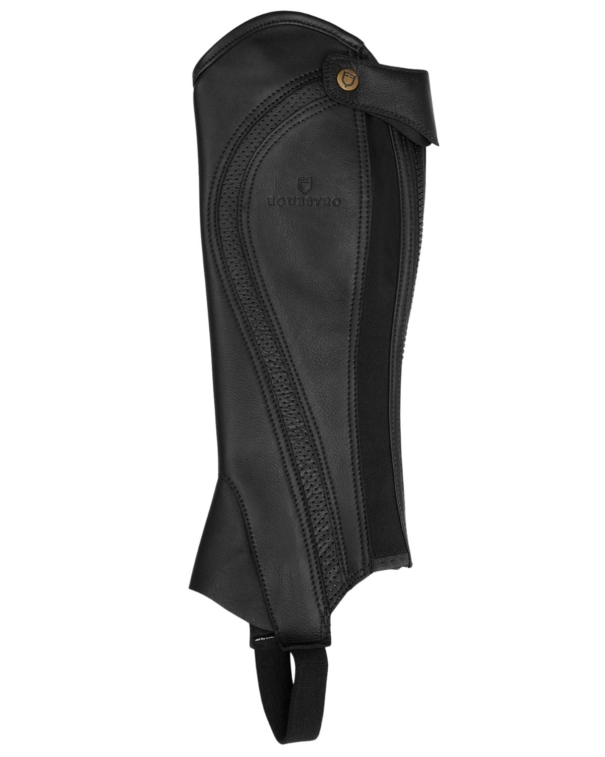 Equestro Unisex Gaiters Perforated Leather Maximum Comfort Black - Riding Wear XXS