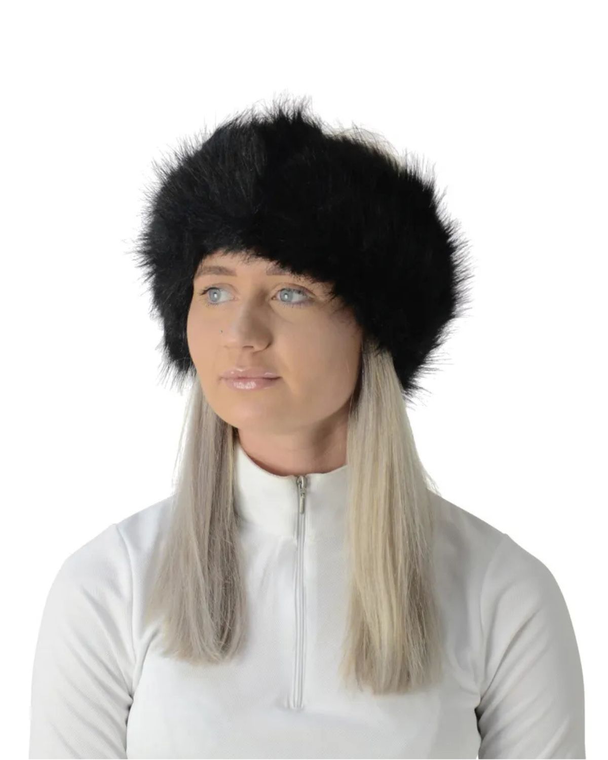 Hy Equestrian Idaho Fleece Lined Faux Fur Headband Black