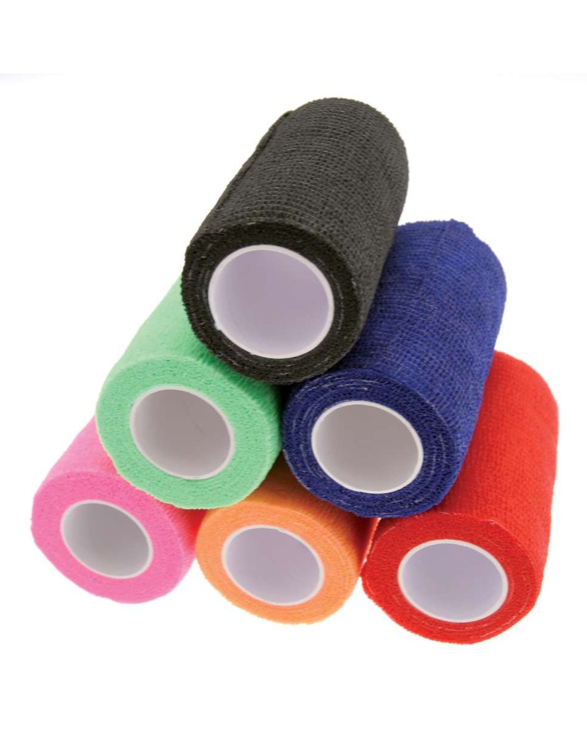 Colorful Self-Adhesive Bandage Rolls: Black, Green, Pink, Orange, Blue, Red. Horse Leg Wraps, First Aid Supplies