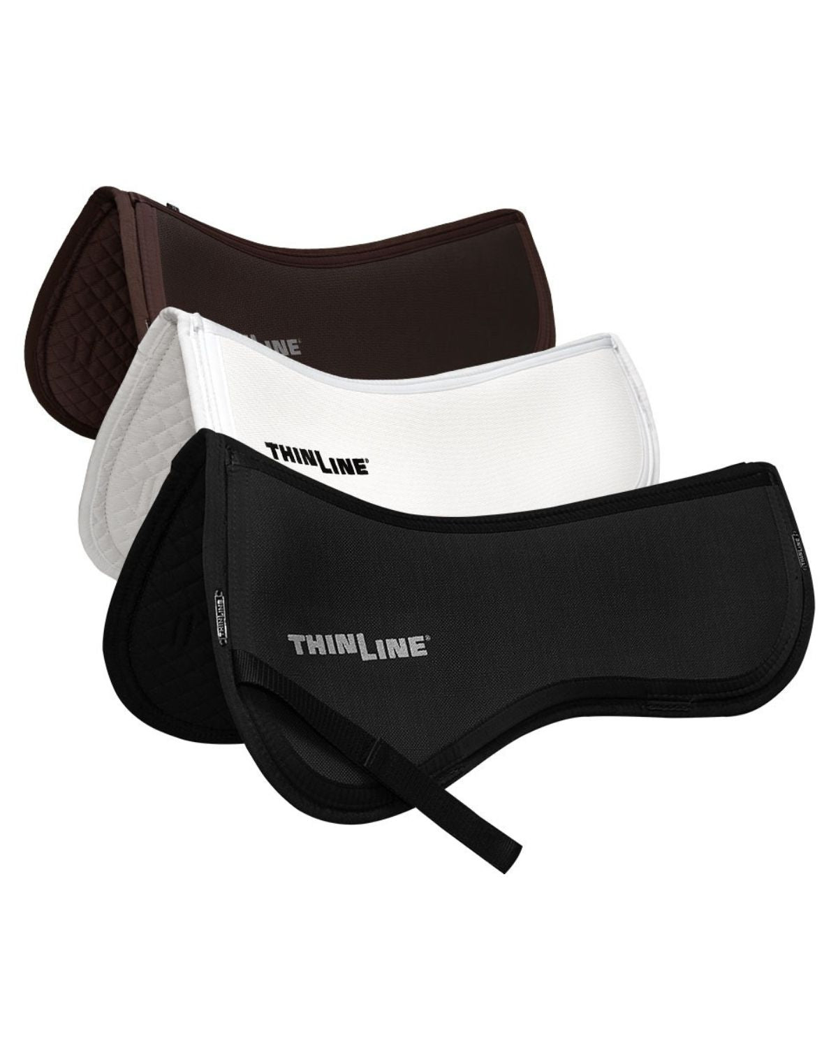 Thinline Trifecta Horse Saddle Pad: Brown, White, Black Correction Pads for Horses. Shim pad for saddle fit correction.