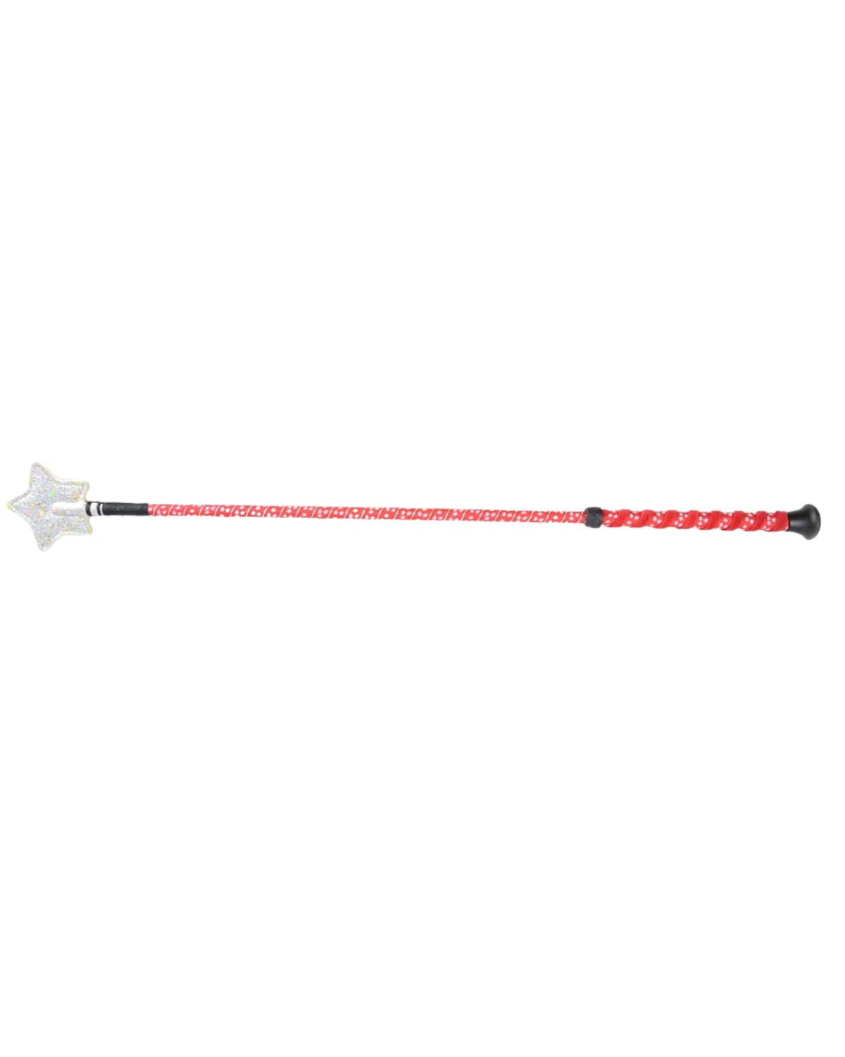 Hy Equestrian Spiral Star Riding Whip Red