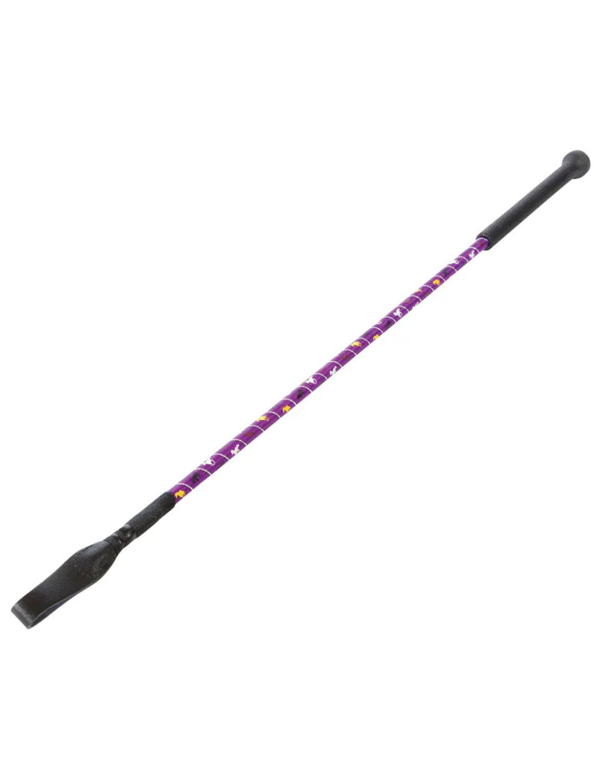 Hy Equestrian Silver Riding Whip - Purple