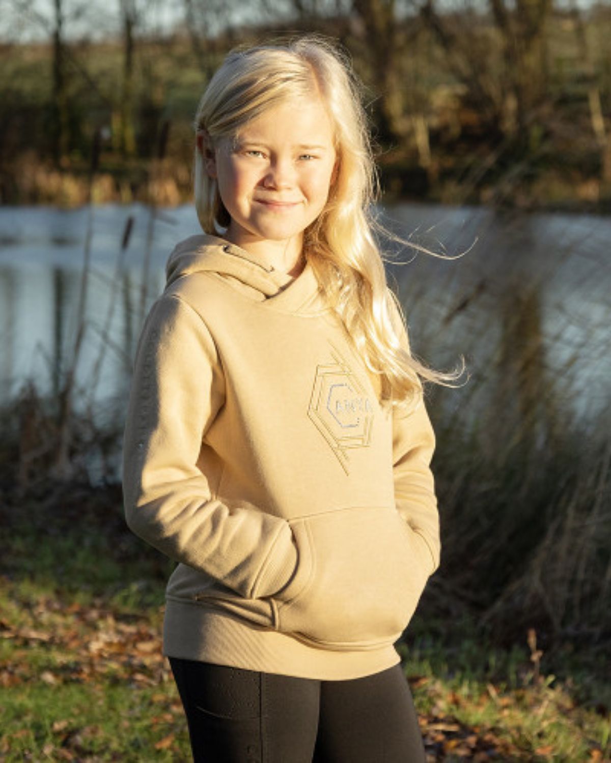 Girls Coldstream x Anya Diamante Hoodie Champagne - Limited Edition Equestrian Apparel | Equiflair