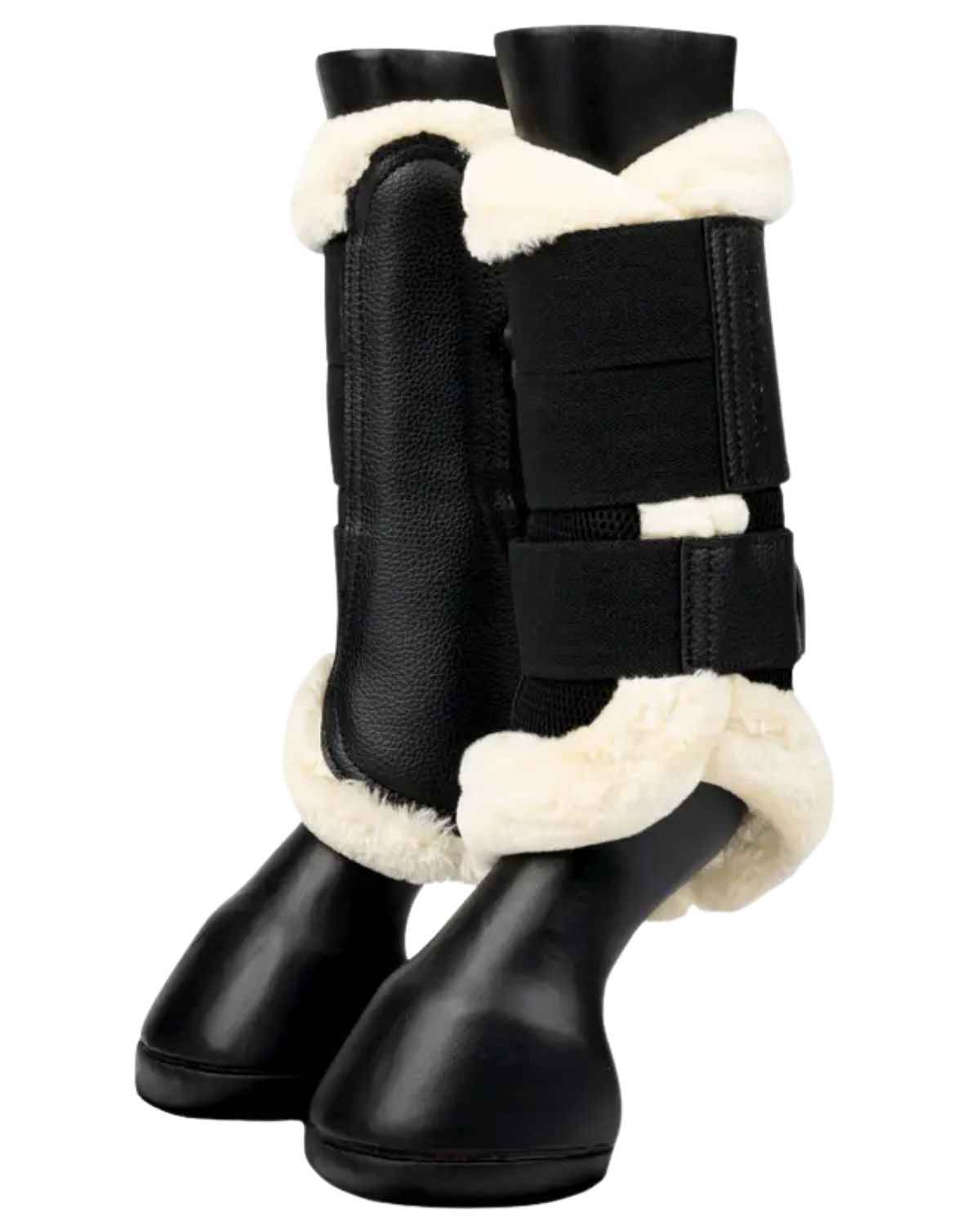 LeMieux Fleece Edged Mesh Brushing Boots Black/Natural