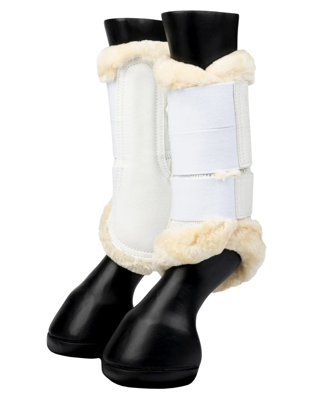Lemieux Fleece Edged White Mesh Horse Brushing Boots - Comfortable and Protective Legwear - X-Large