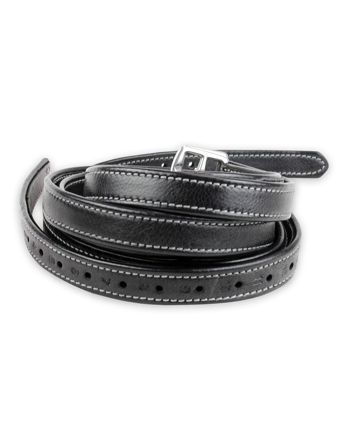 KM Elite Luxury Stirrup Leathers Black