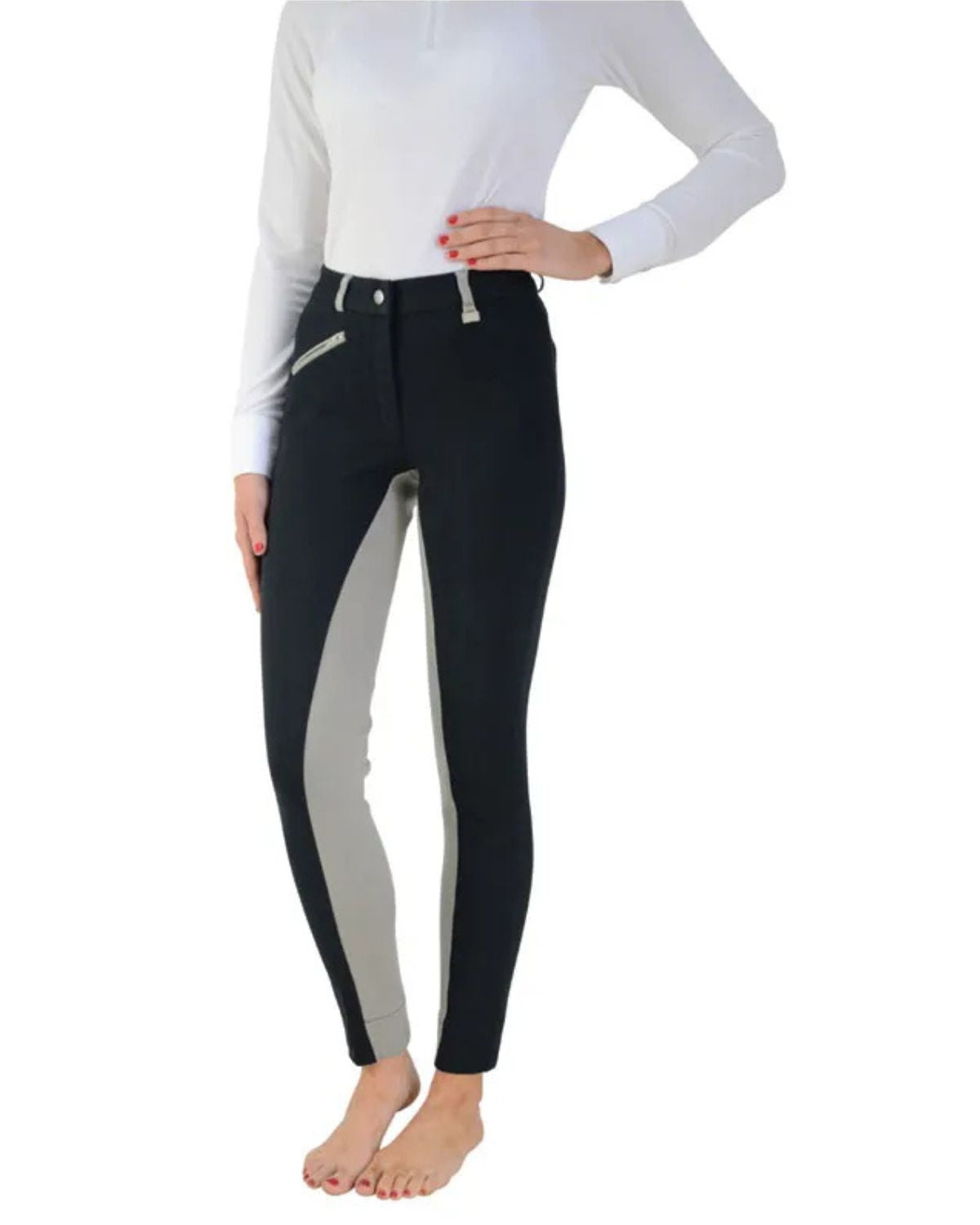 Hy Equestrian Manby Ladies Jodhpurs Black/Grey