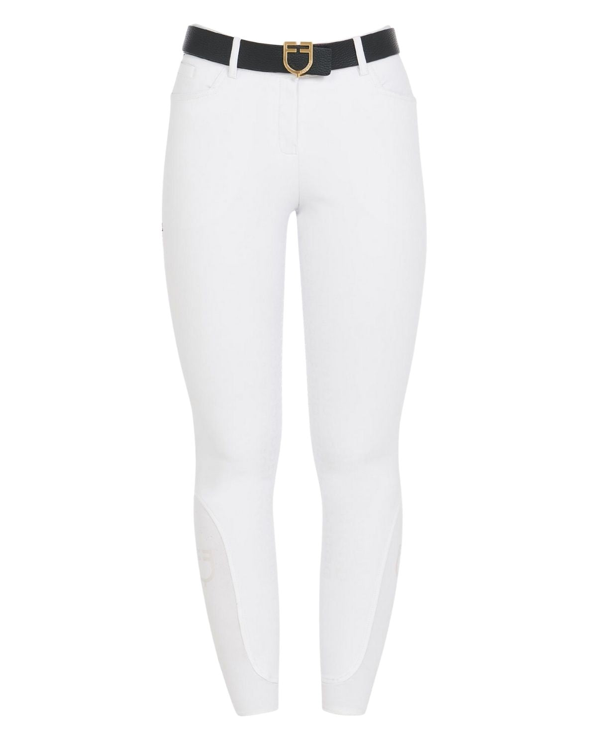 Equestro Women's Full Grip Slim Fit Breeches White