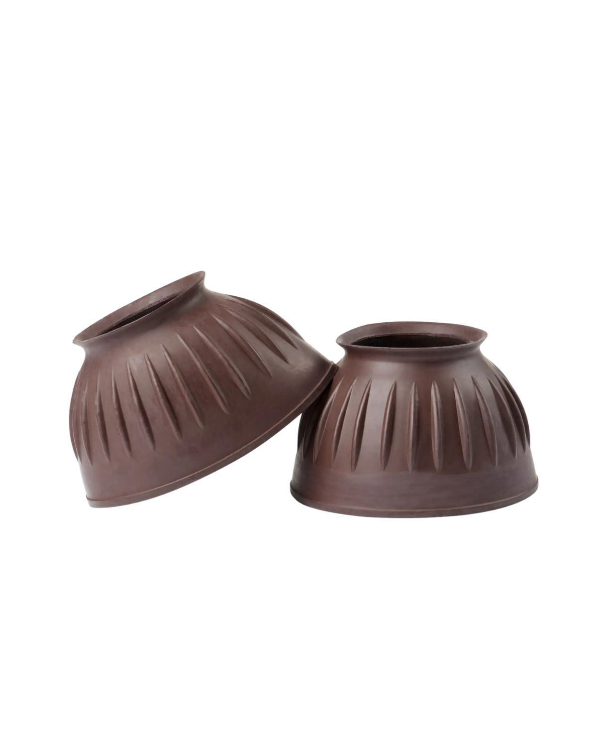 LeMieux Brown Rubber Overreach Boots - Pull On Horse Bell Boots for Hoof Protection at Equiflair