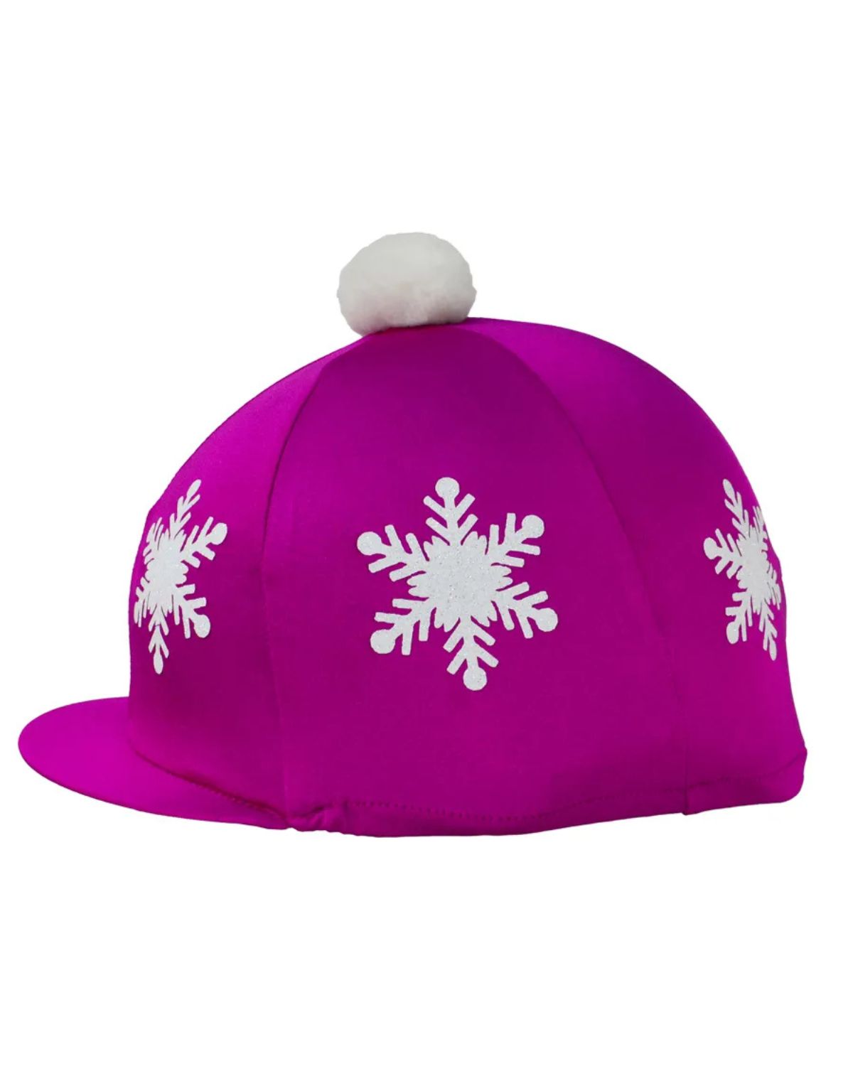Hy Equestrian Snowflake with Pom Pom Hat Cover Dark Cerise