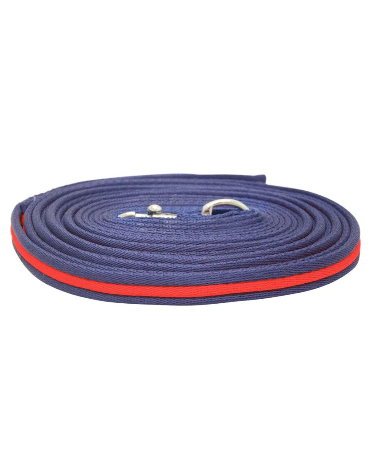 Hy Equestrian Soft Webbing Lunge Rein - Navy/Red