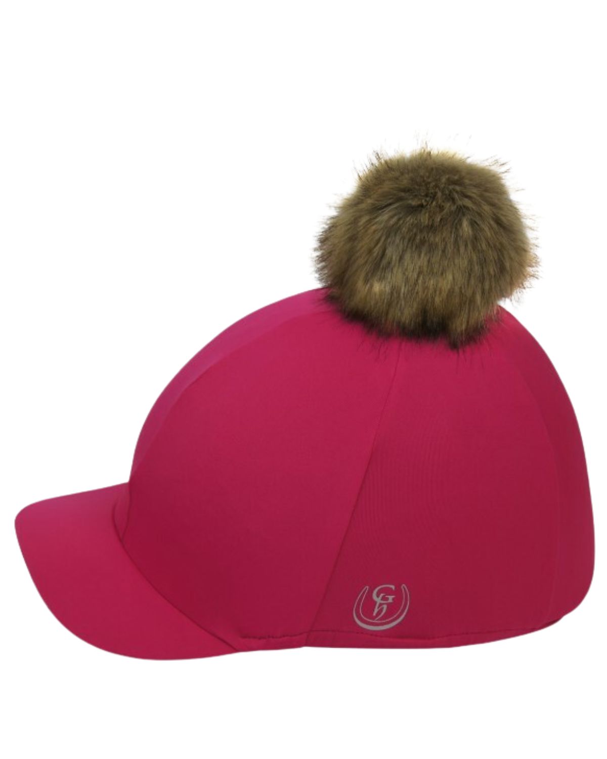 Gatehouse Cerise Hat Cover with Detachable Pompom | Stylish Jockey Skull Cap | Equiflair