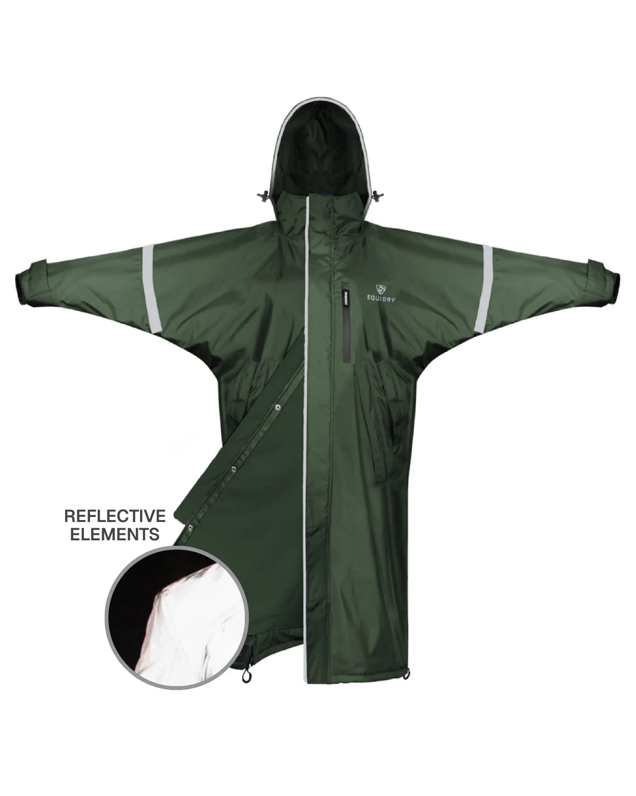 EQUIDRY Evolution Men's Thin Fleece Reflective Black Forest Green - Jackets & Coats Clothing…