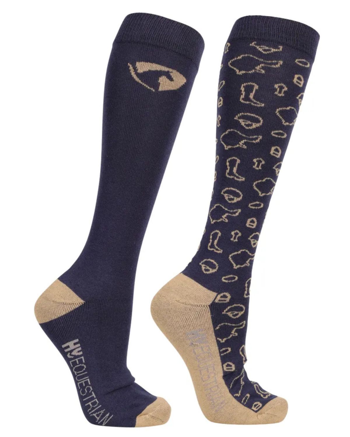 Hy Equestrian Elevate Country Socks (Pack of 2) Navy/Fossil