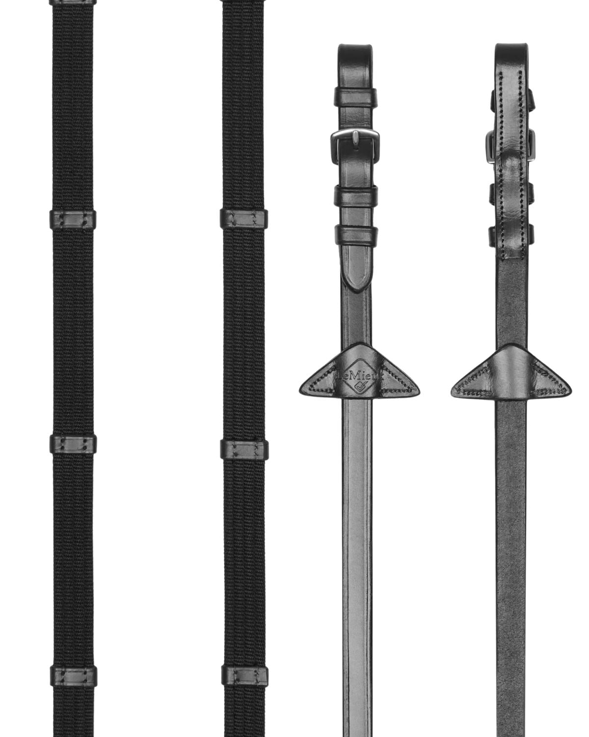 LeMieux Webbed Continental Reins Black/Silver