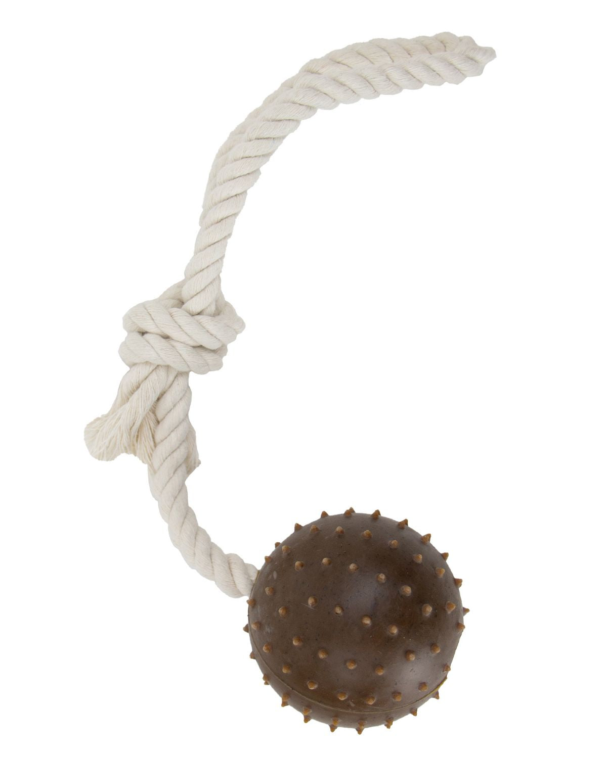 Ancol Tough Coffee Ground Ropey Ball Tugger Dog Toy