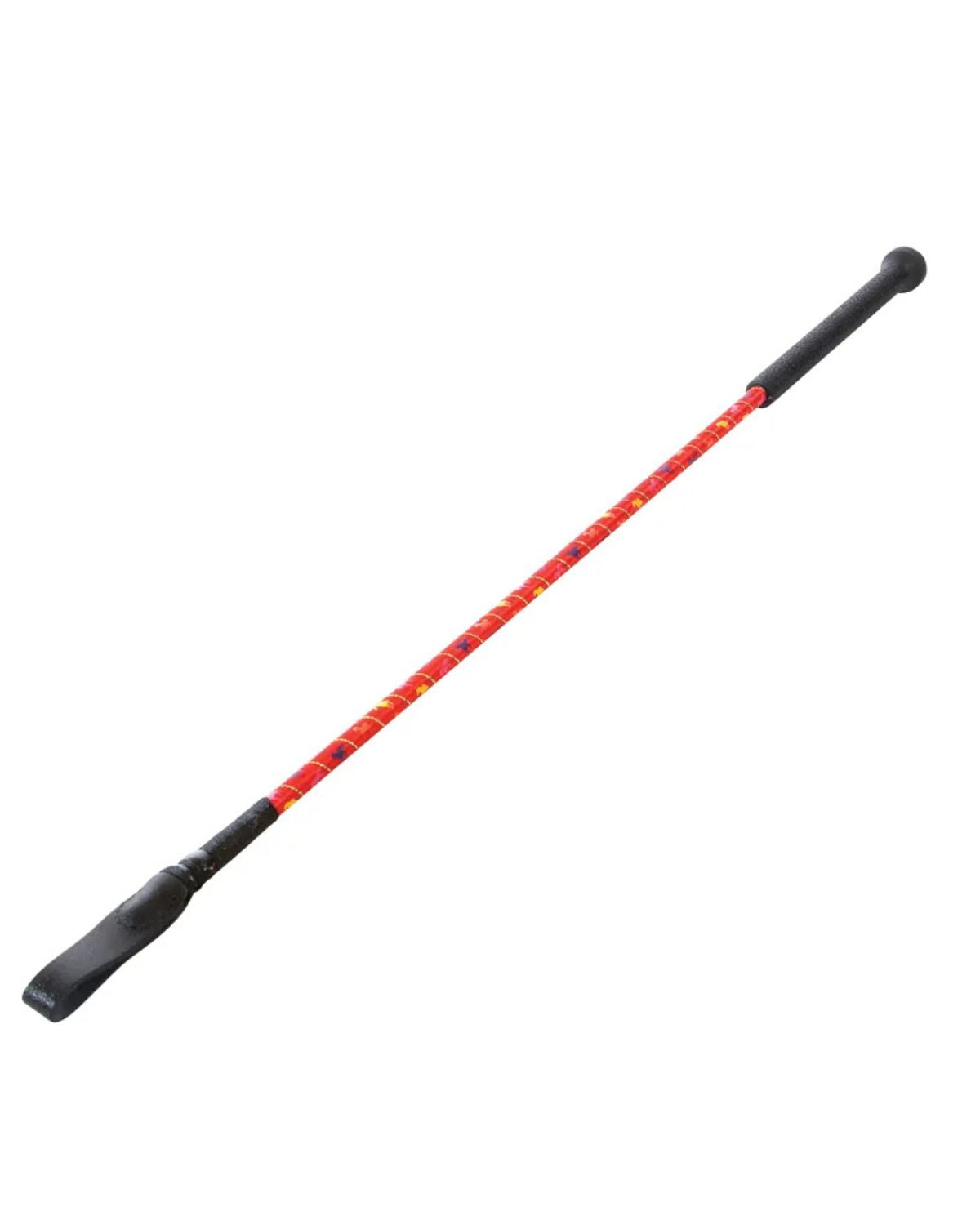 Hy Equestrian Silver Riding Whip - Red