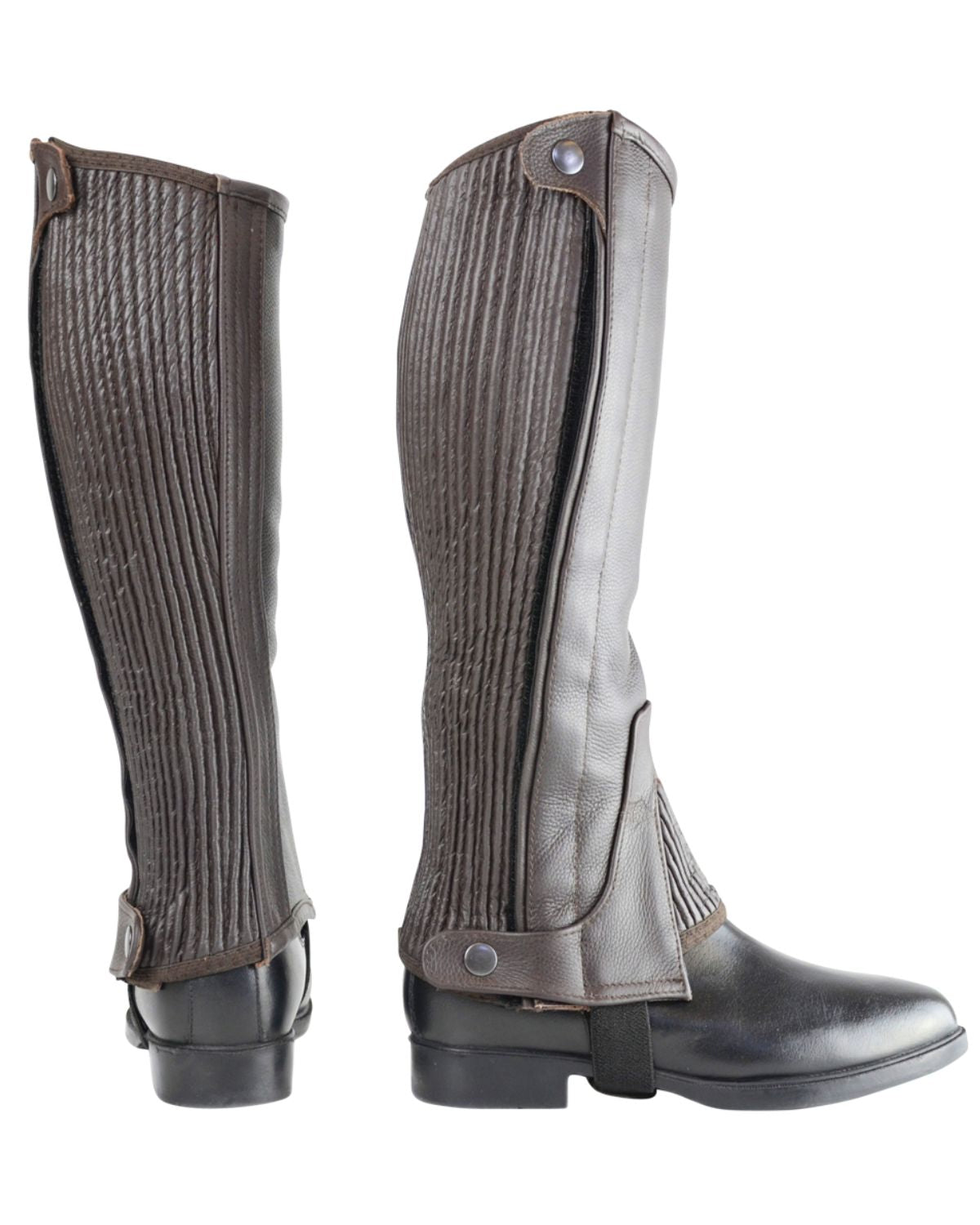 Hy Equestrian Leather Half Chaps Brown