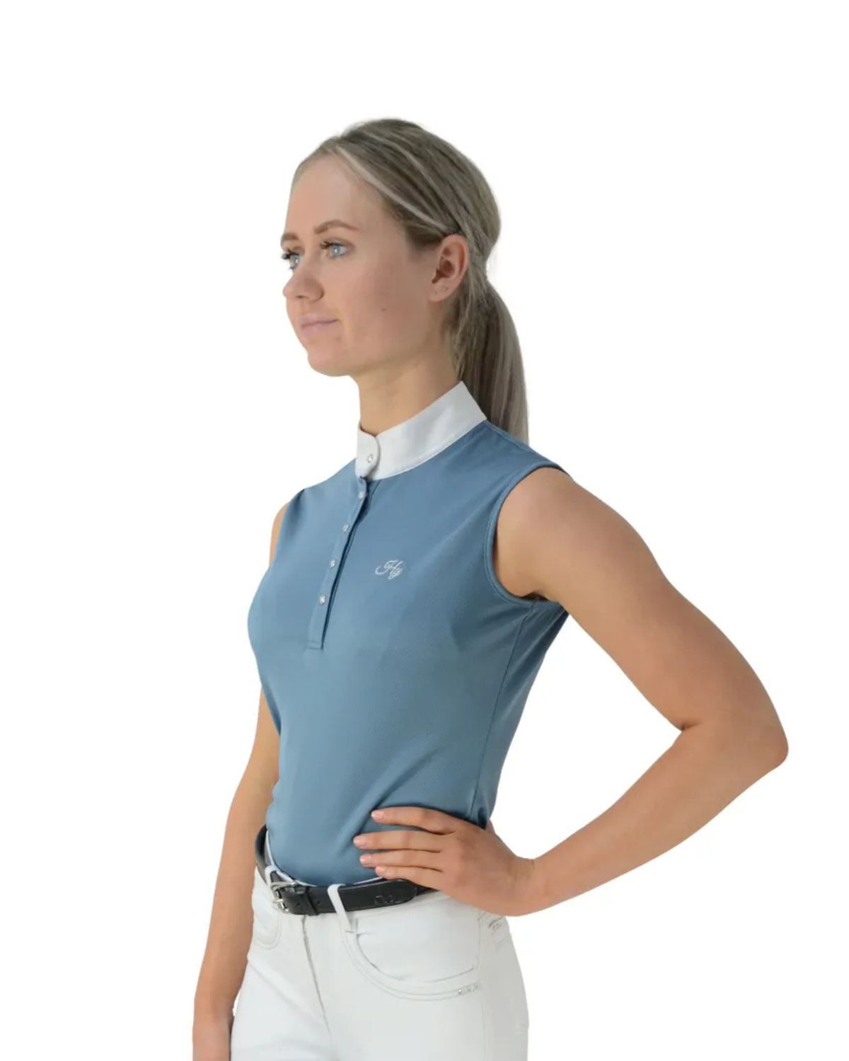 Hy Equestrian Sophia Sleeveless Show Shirt Aegean Blue