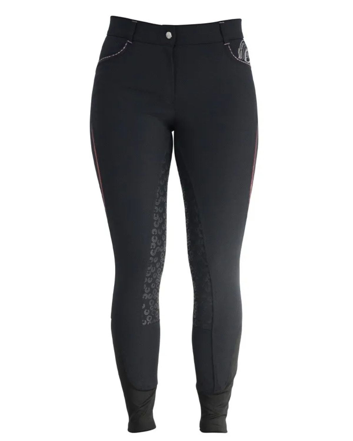 Hy Equestrian Eliza Ladies Breeches - Charcoal/Rose Gold