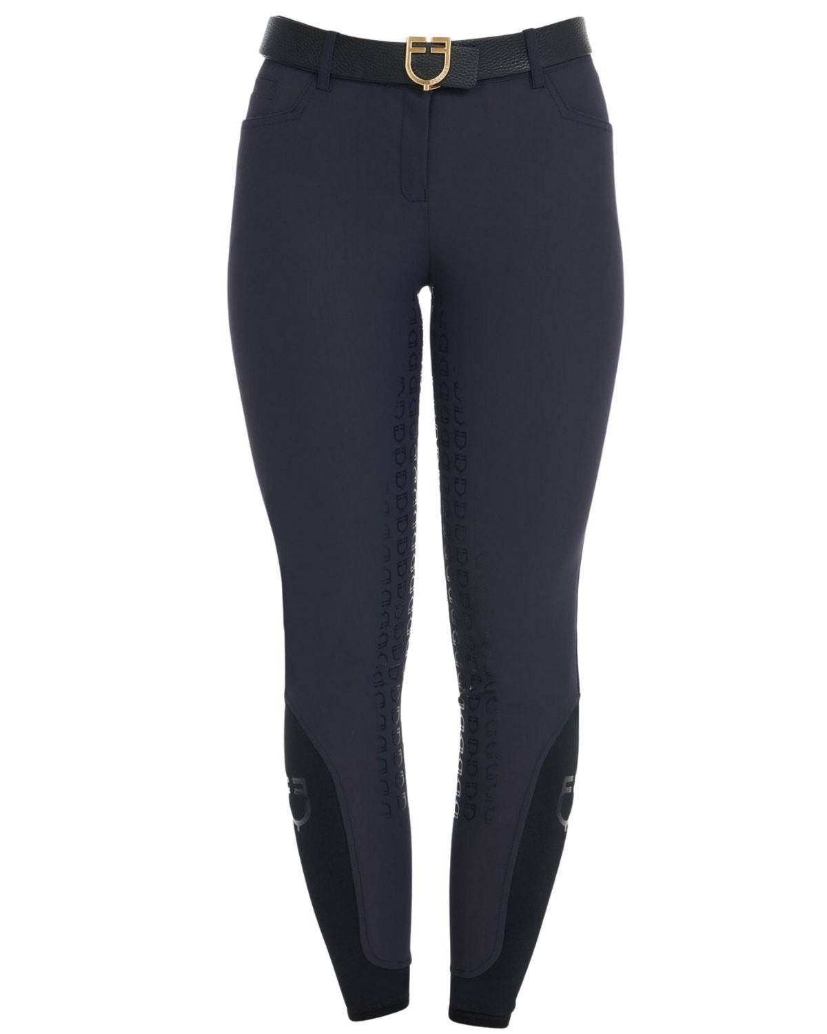 Equestro Women's Full Grip Slim Fit Breeches Navy | Equiflair