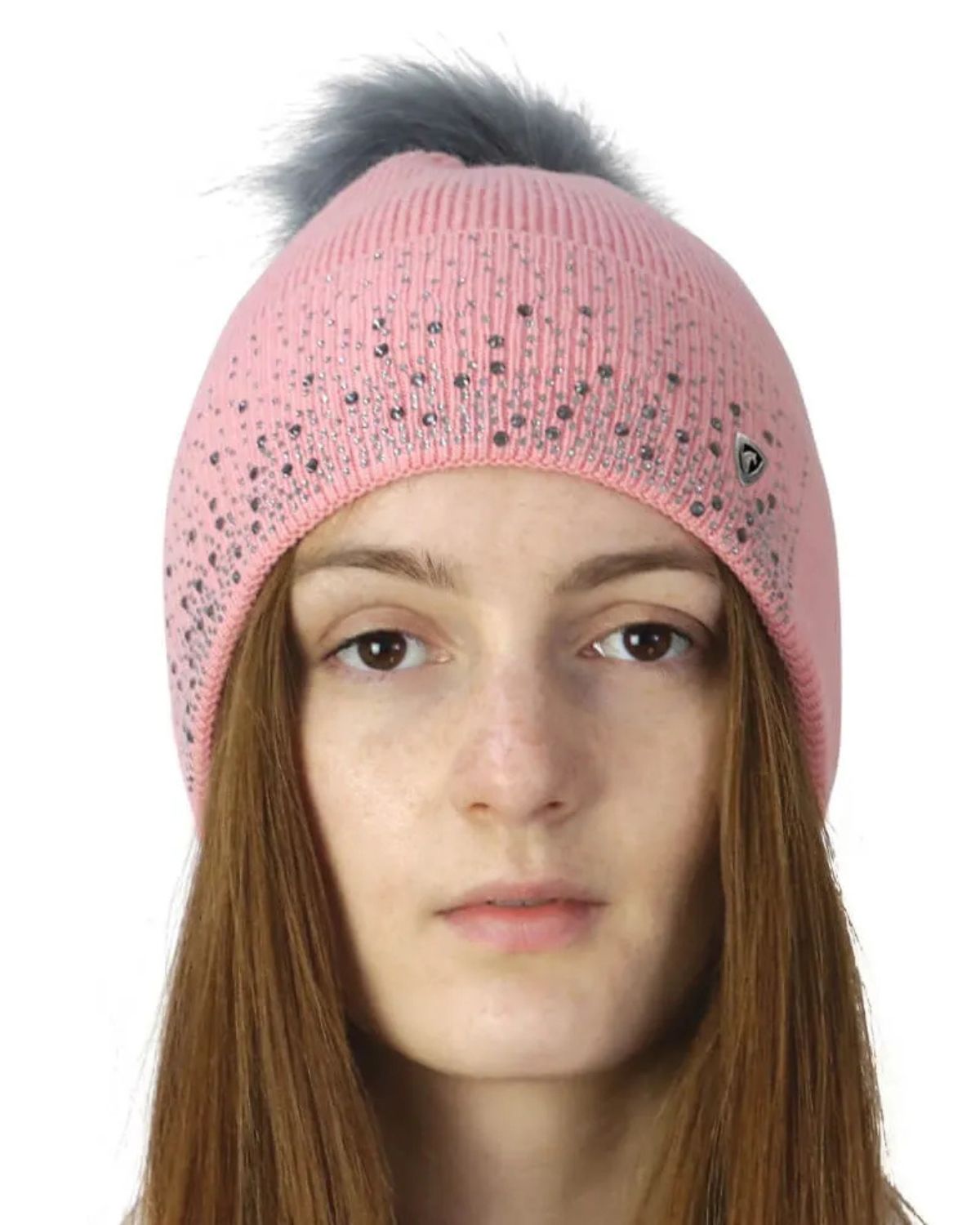 Hy Equestrian Synergy Diamante Bobble Hat Rose