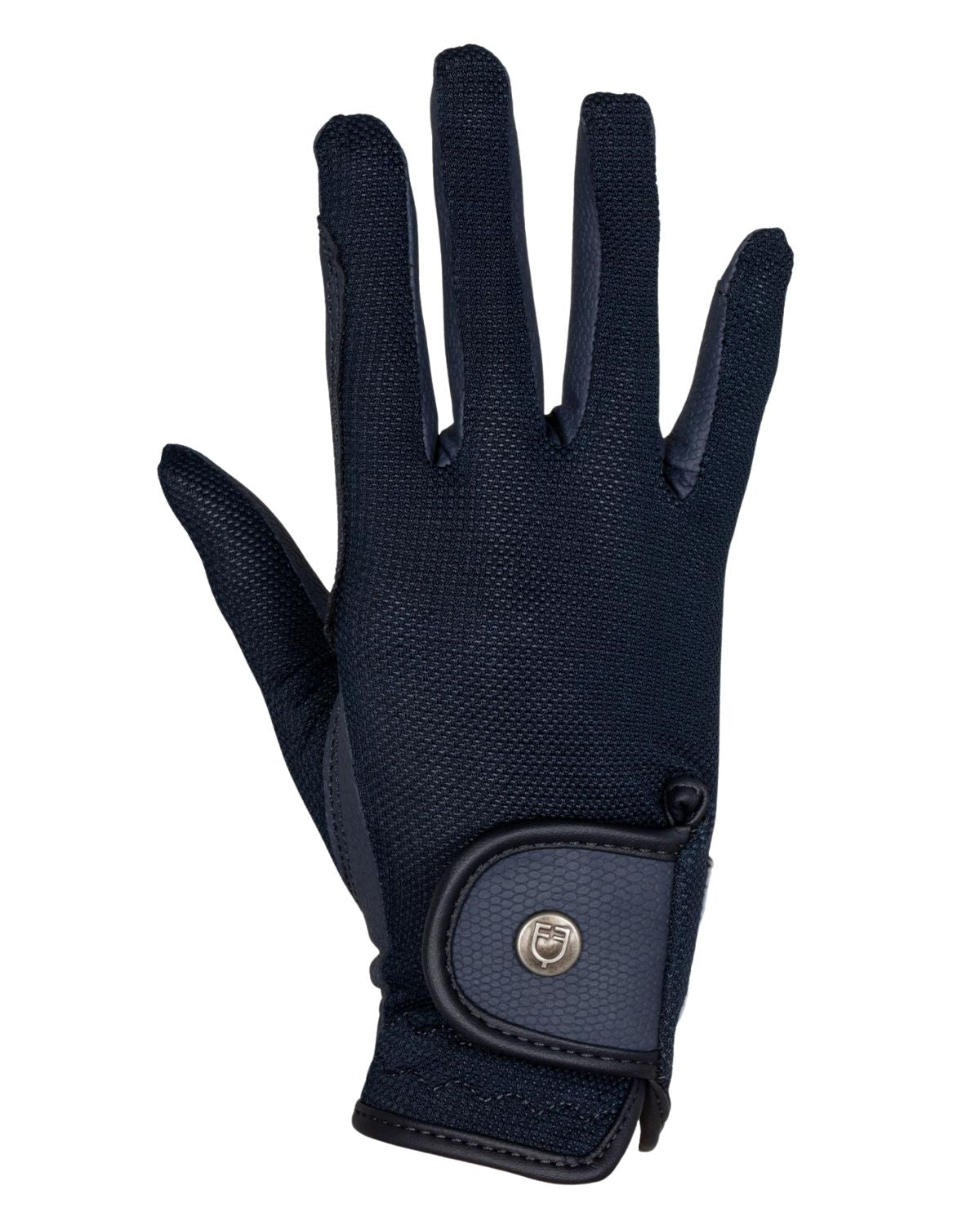 Equestro Unisex Gloves In Technical Fabric And Mesh Navy