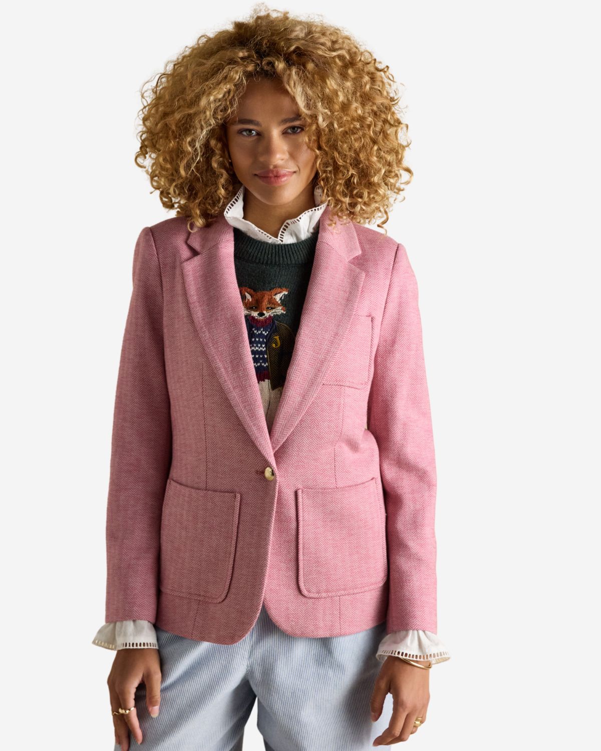 Joules Albury Blazer Pink - Jackets & Coats location-109746323830-outofstock location-31143526467-outofstock UK 8