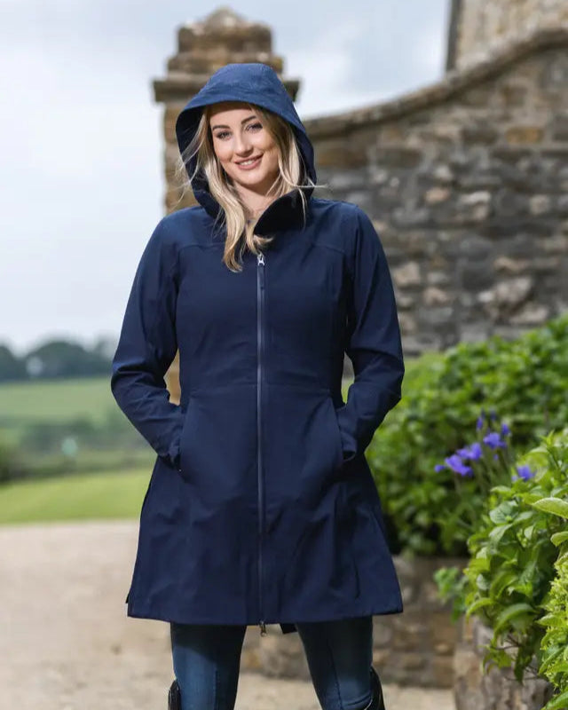 Lemieux Maisie Navy Riding Jacket: Waterproof, Lightweight, Ideal for Equestrian Activities. Equiflair Store.