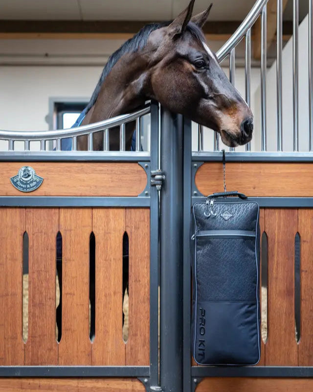 LeMieux Elite Pro Bridle Bag Black: Waterproof Horse Tack Bag in Stable with Horse