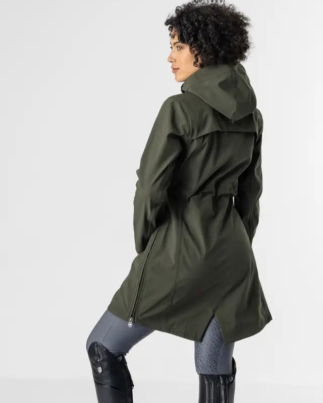 Lemieux Maisie Lightweight Riding Jacket - Forest Green, Water-Resistant Equestrian Rain Coat