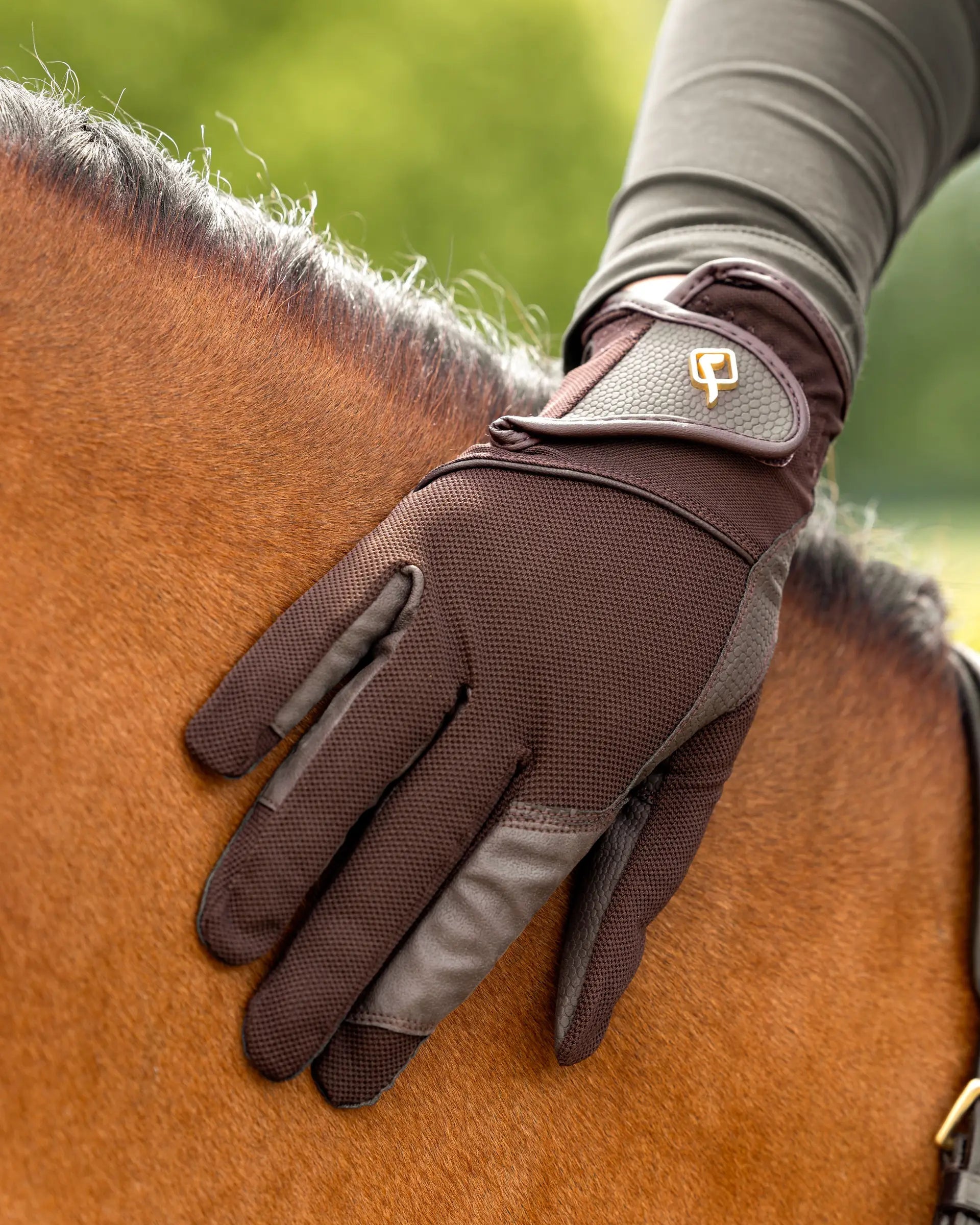 LEMIEUX Pro Mesh Brown Riding Gloves: Equestrian Gear for Horse Riders