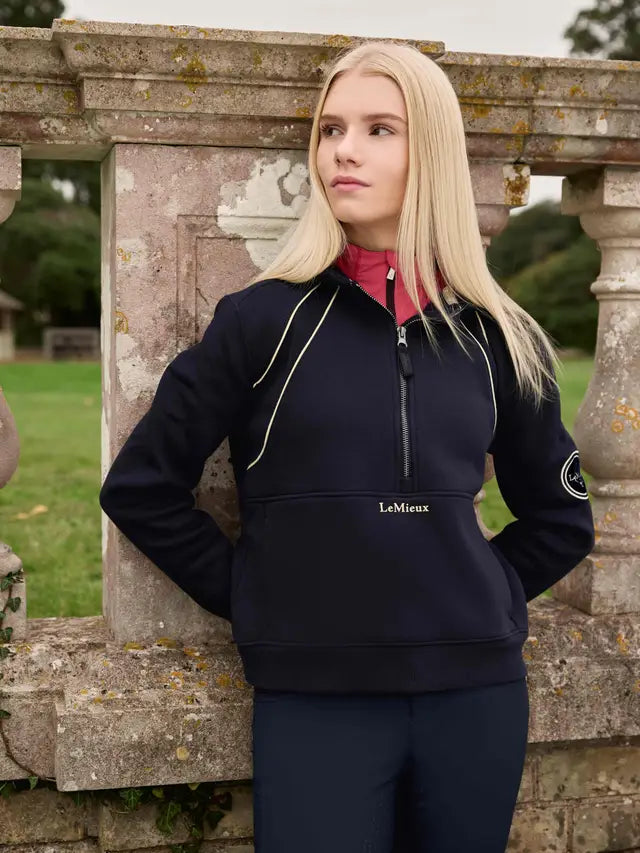 LeMieux Young Rider Hettie Half Zip Hoodie Navy