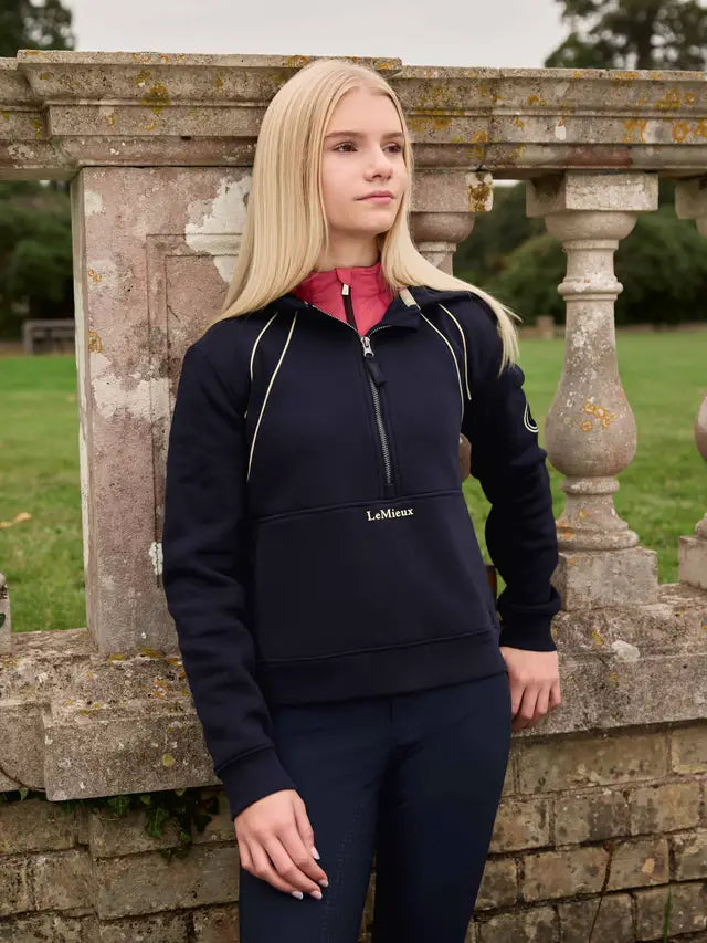 LeMieux Young Rider Hettie Half Zip Hoodie Navy