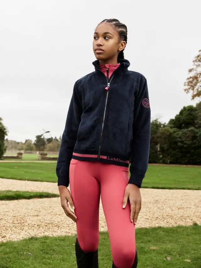 Young Rider LeMieux Libby Fleece Jacket - Navy Blue. Cozy Equestrian Clothing for Girls