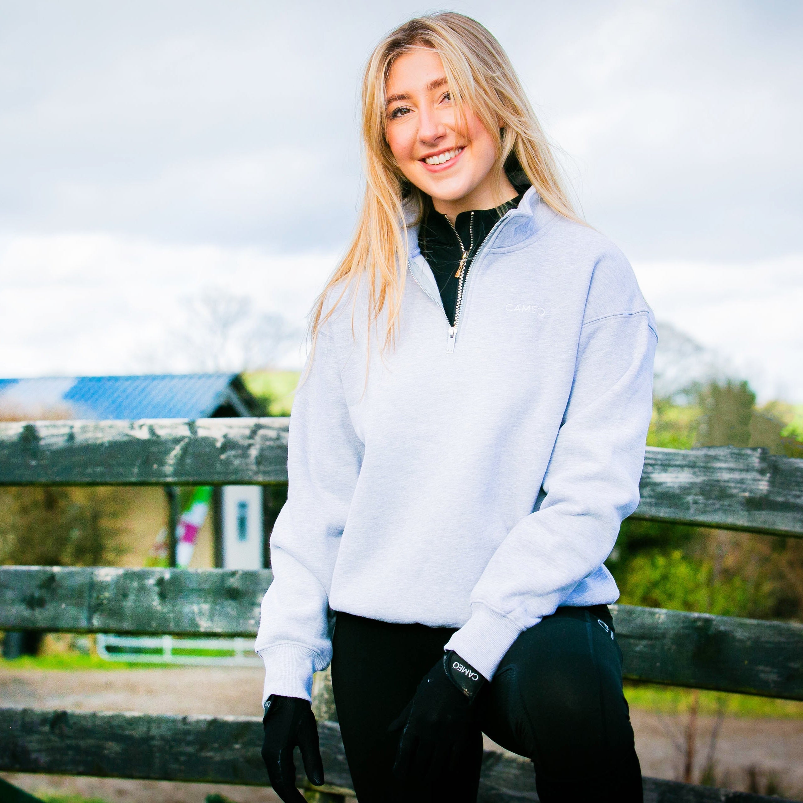 CAMEO Grey Mid-Layer Sweatshirt - Women's Equestrian Clothing by Equiflair