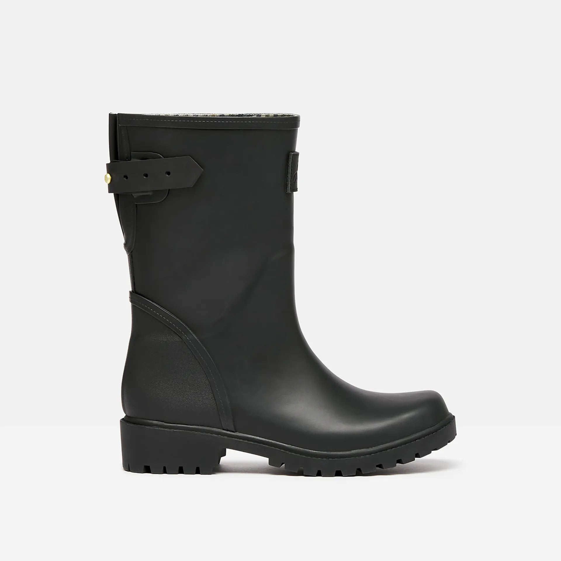 JOULES Wistow Black Adjustable Mid-Calf Wellies: Waterproof Rubber Rain Boots for Women