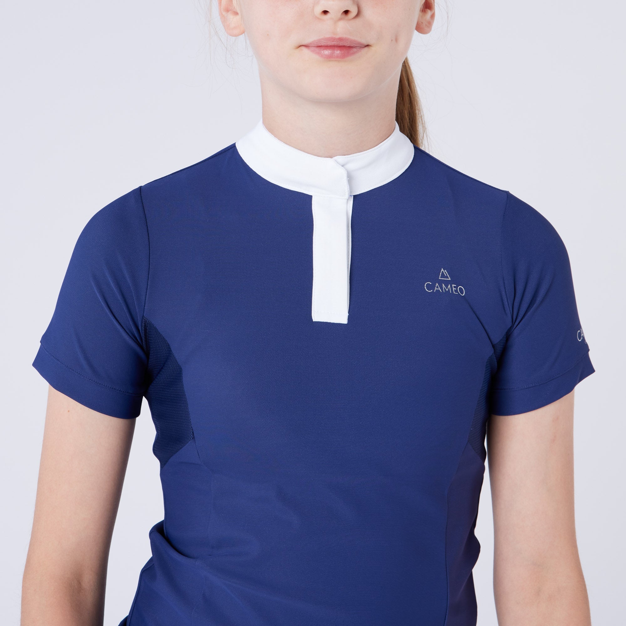 CAMEO Junior Charlotte Equestrian Show Shirt - Navy - Competition Apparel | Equiflair