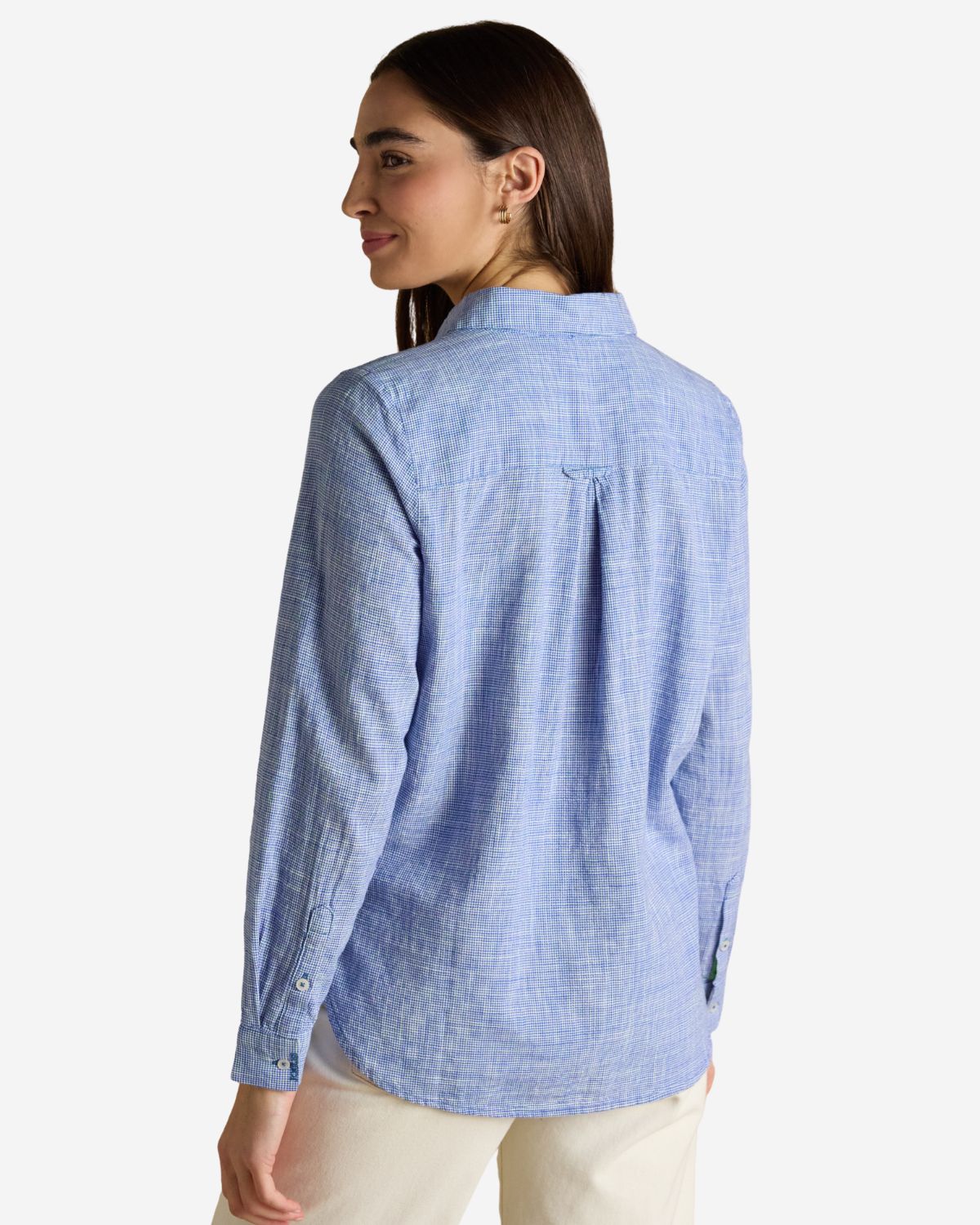 Joules Ida Blue Puppytooth Long Sleeve Cotton Shirt | Equiflair