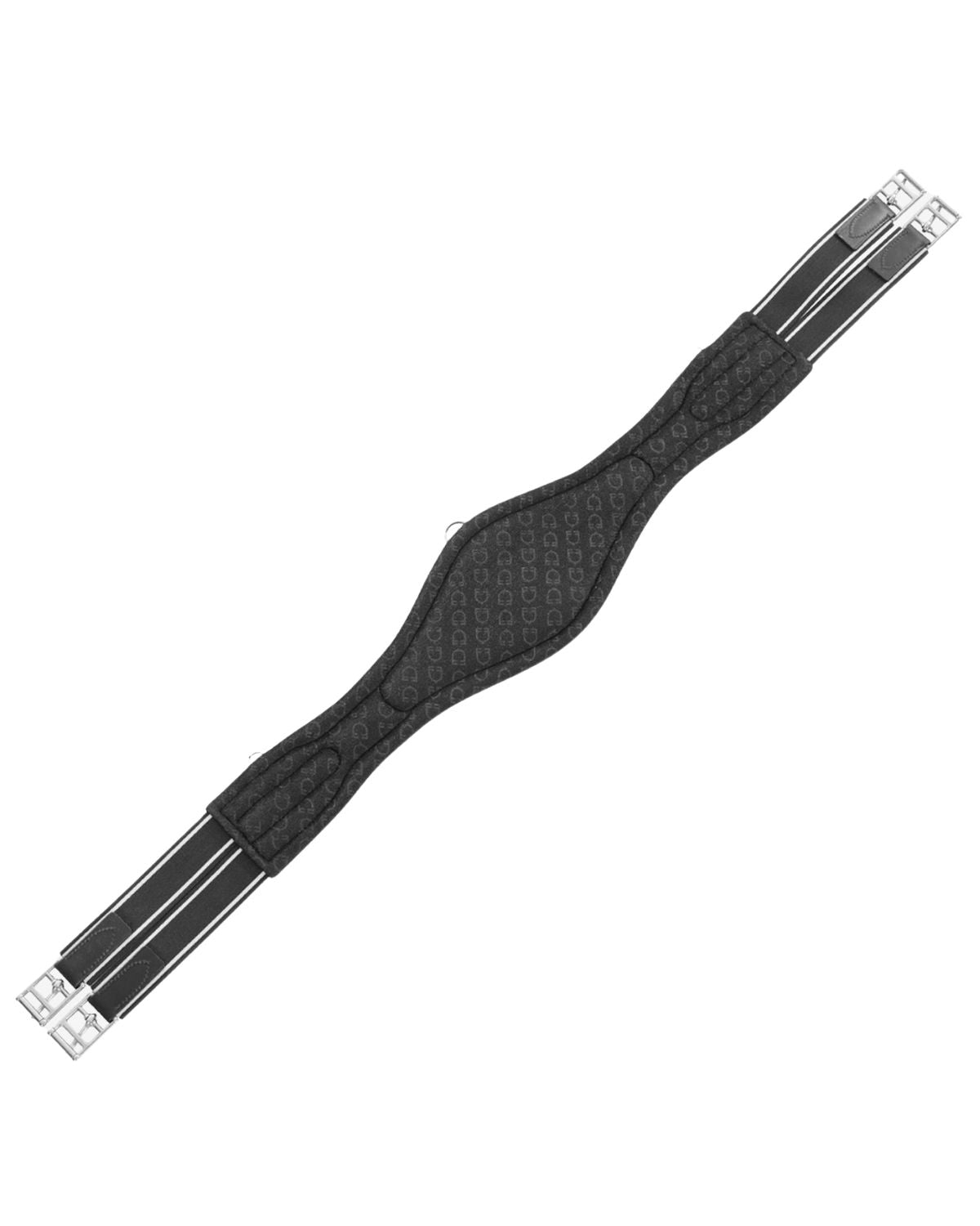 Equestro Jumping Girth Shaped Leather Black