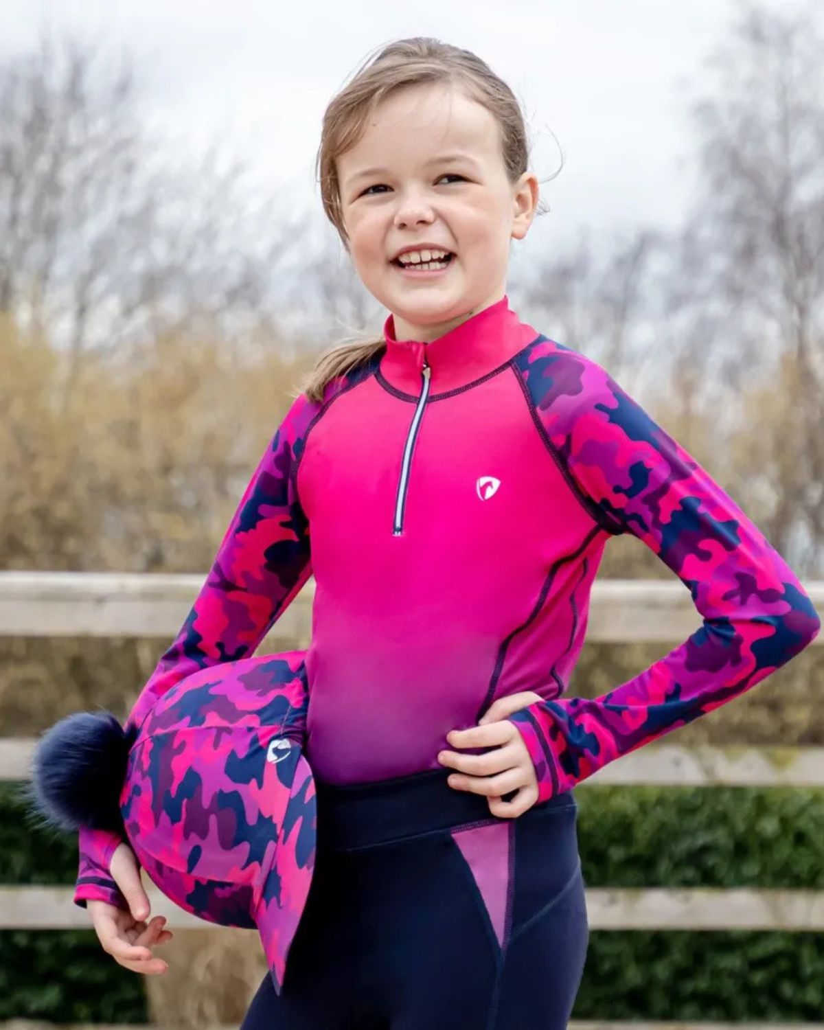 Hy Equestrian DynaForce Hat Cover Raspberry/Navy