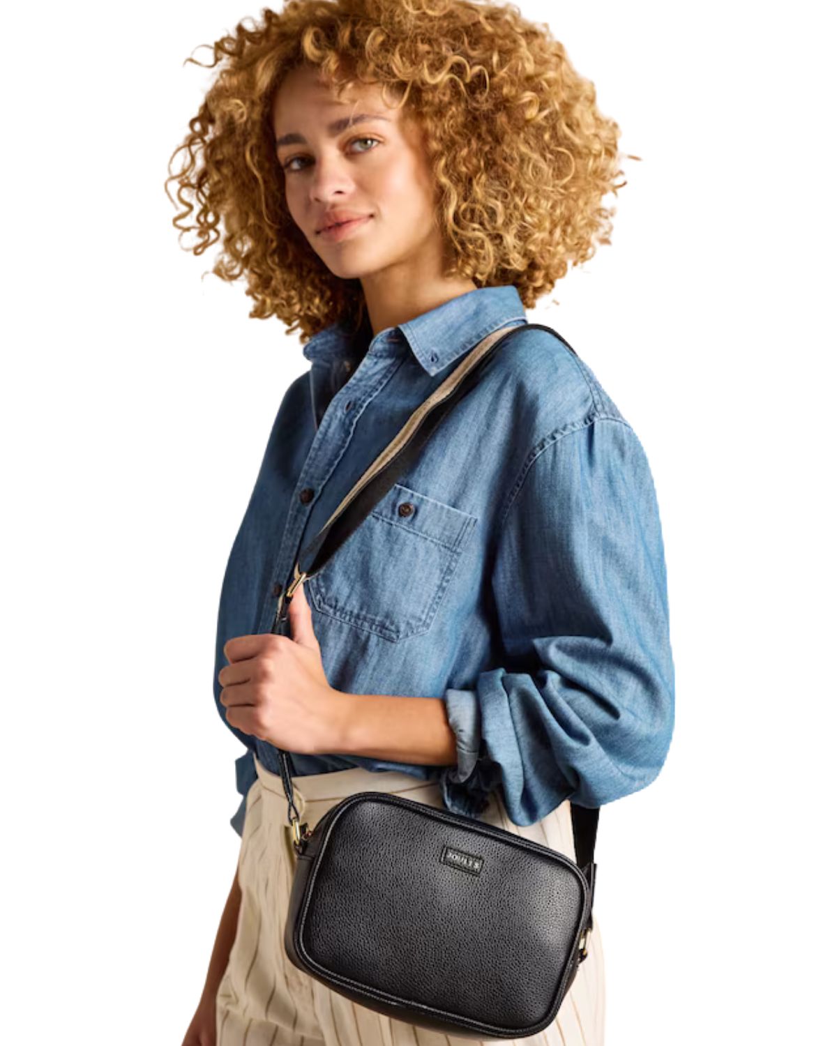 JOULES TRENT Black Cross Body Bag: Stylish Women's Shoulder Bag with Adjustable Strap. Fashionable and Functional Accessory