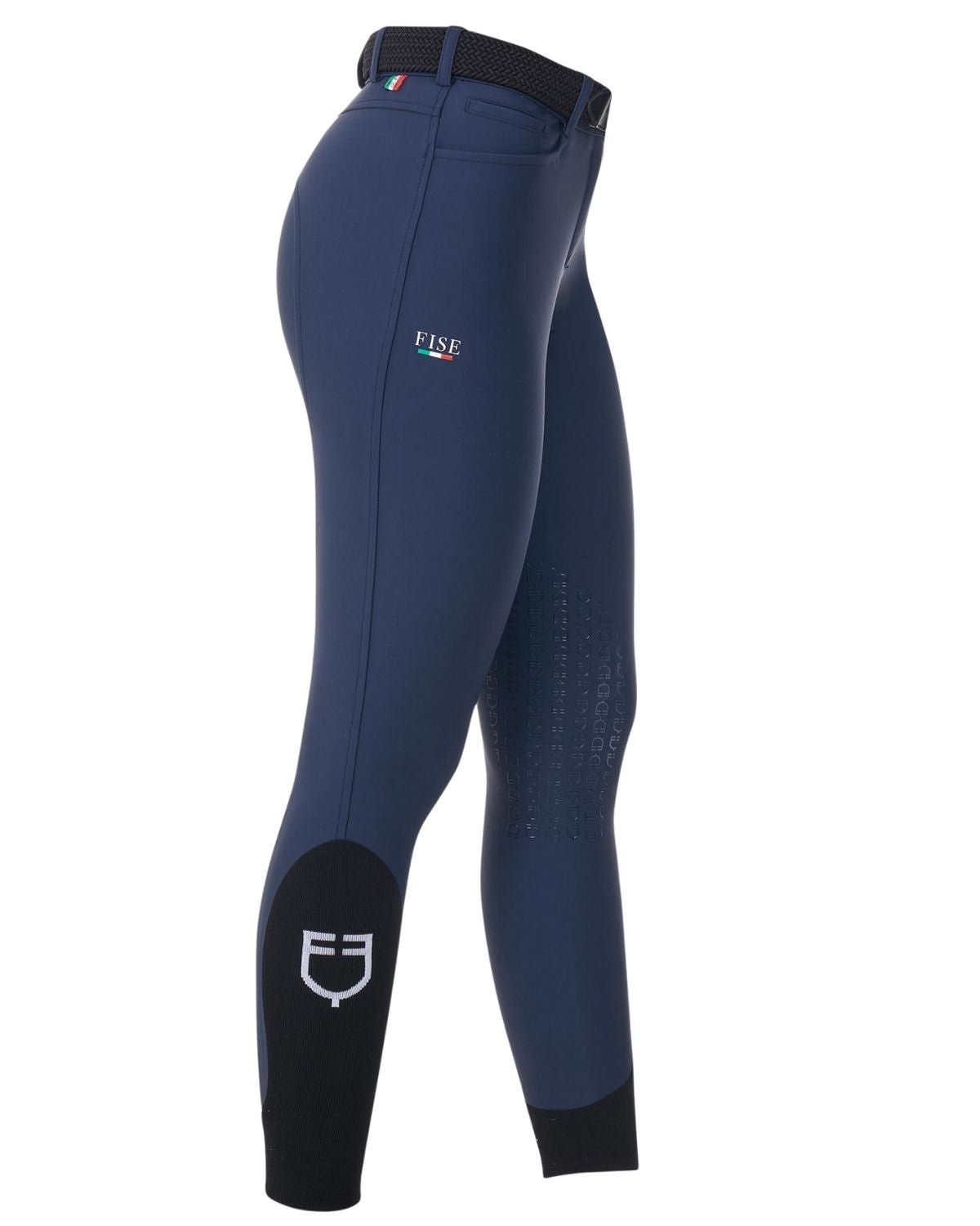 Equestro Women's Knee Grip Breeches Equestro X Fise Navy Blazer | Equiflair