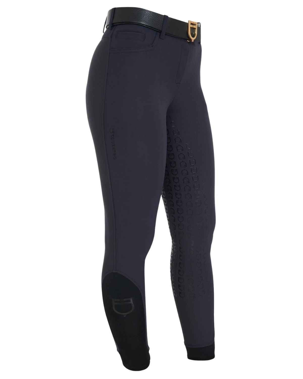 Equestro Women's Full Grip Slim Fit Breeches Navy