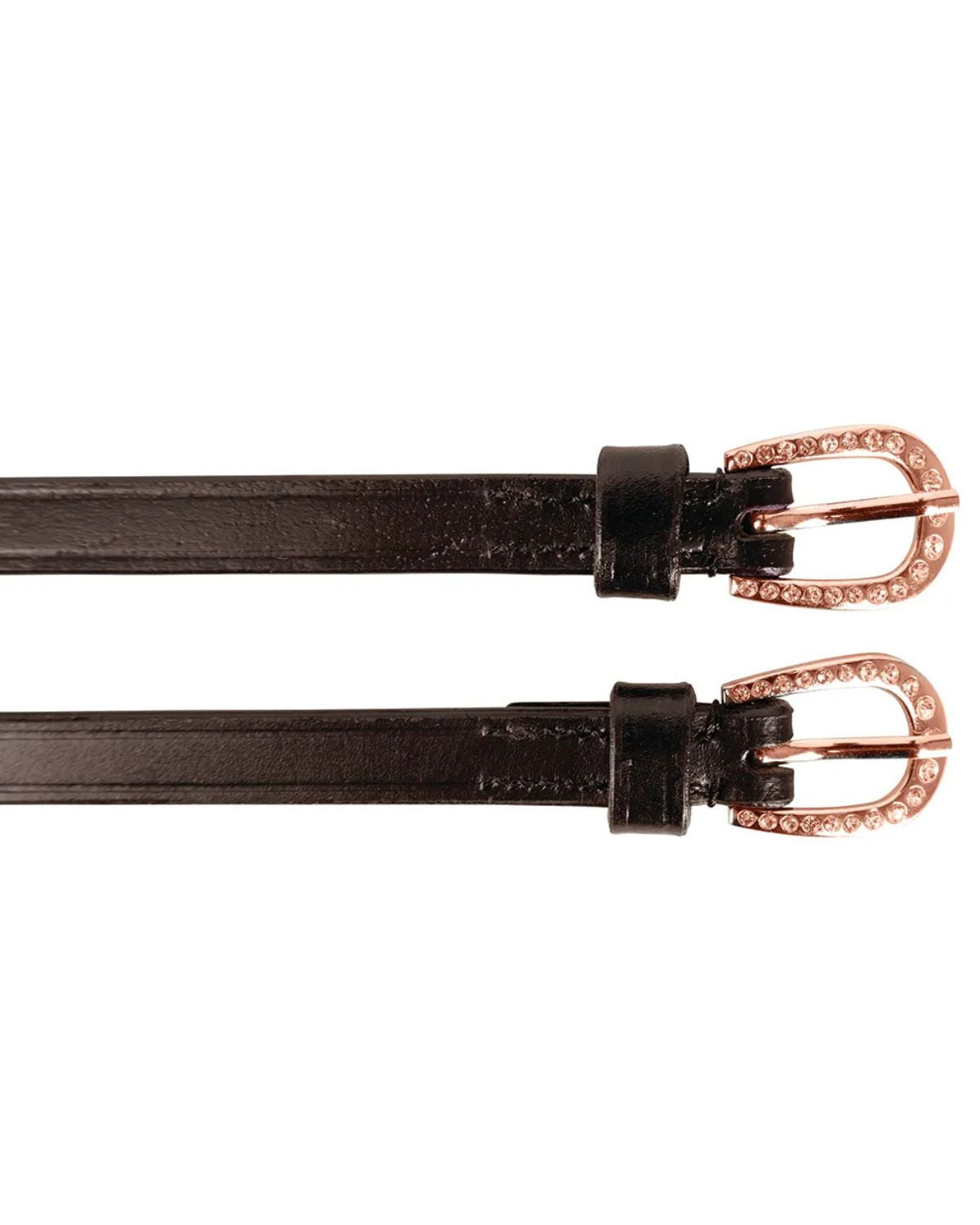 Hy Equestrian Children's Diamante Spur Straps Brown/Rose Gold