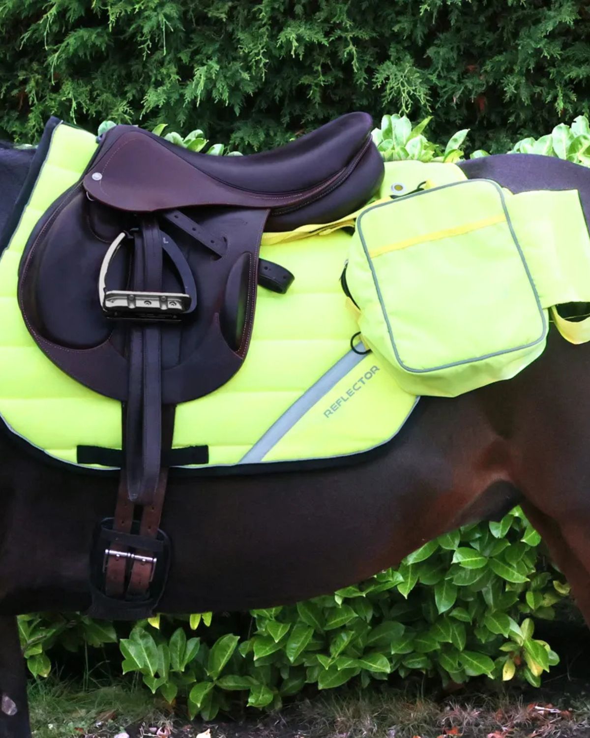 Reflector Saddle Pannier by Hy Equestrian Yellow