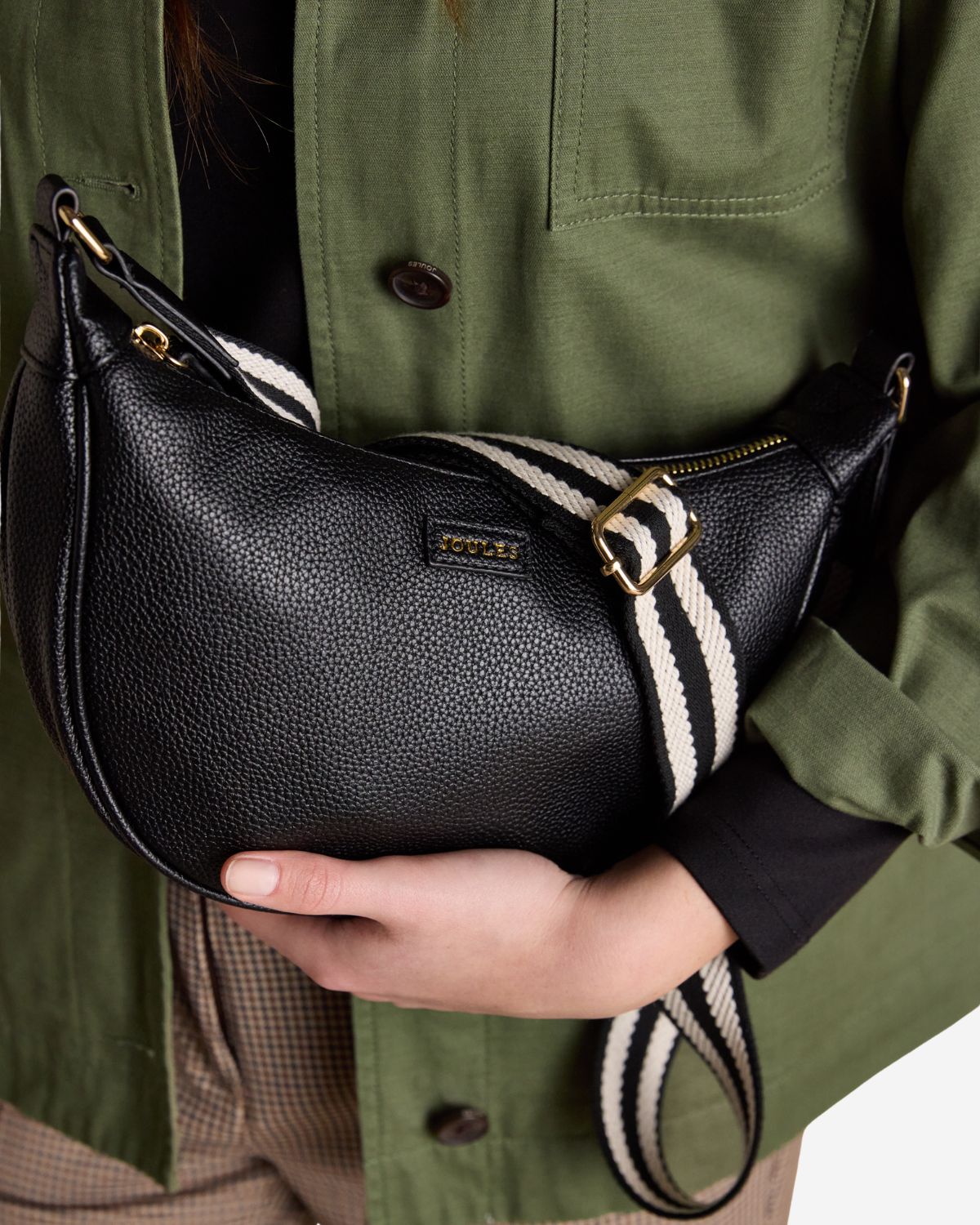 Joules Jade Moon Cross Body Bag Black | Equiflair