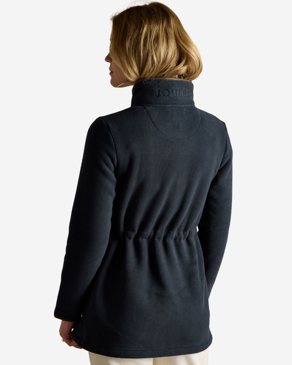 Joules Fleece Jacket Navy, Longline Zip-Up Heritage Fleece for Women, Outdoor Coat