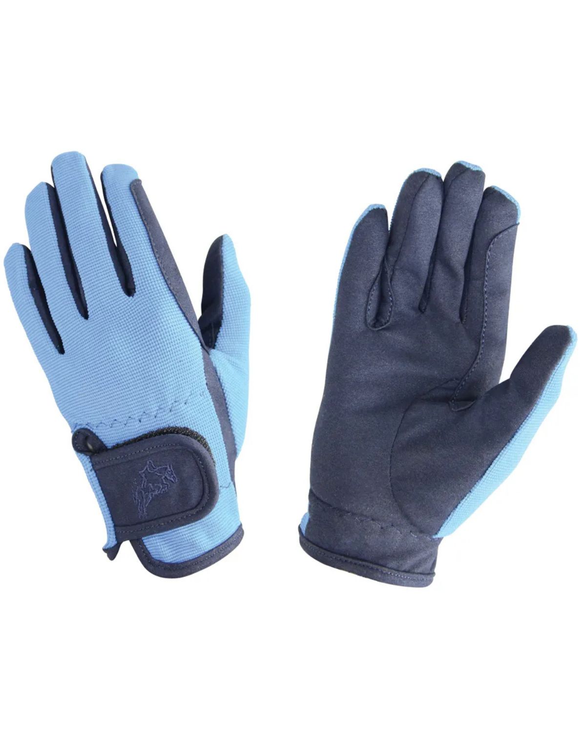 Hy Equestrian Every Day Two Tone Riding Glovess - Navy/Sky Blue